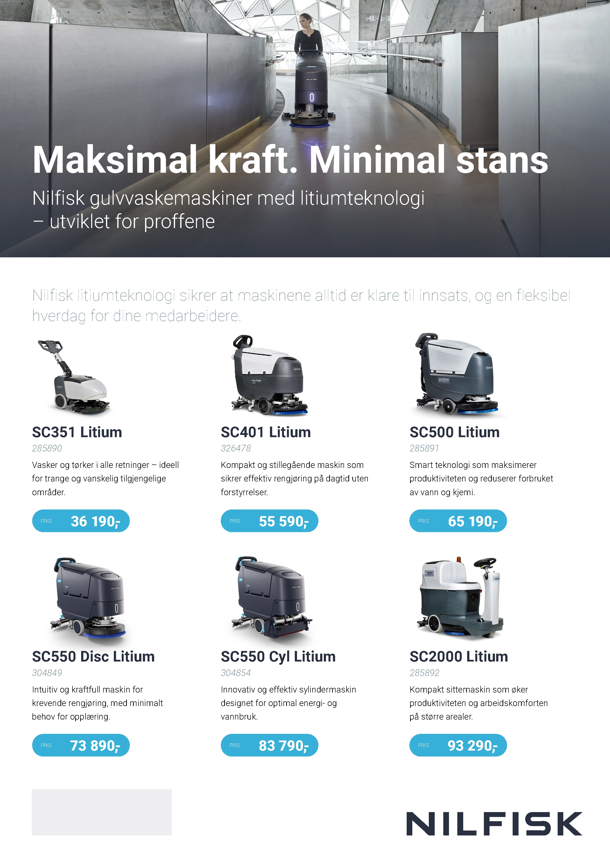 Nilfisk Lithium gulvvaskere